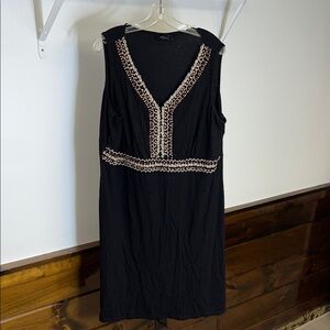Style & Co. Black Sleeveless Dress with Wooden Beaded Details- 3X‎